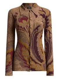 ETRO Ribbed floral-print Cardigan | Brown | FARFETCH at Farfetch